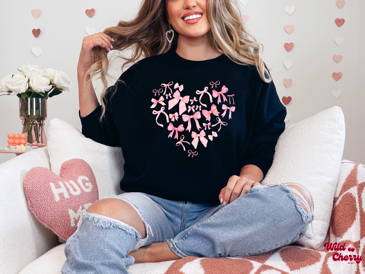 Hearty Coquette Bow Sweatshirt