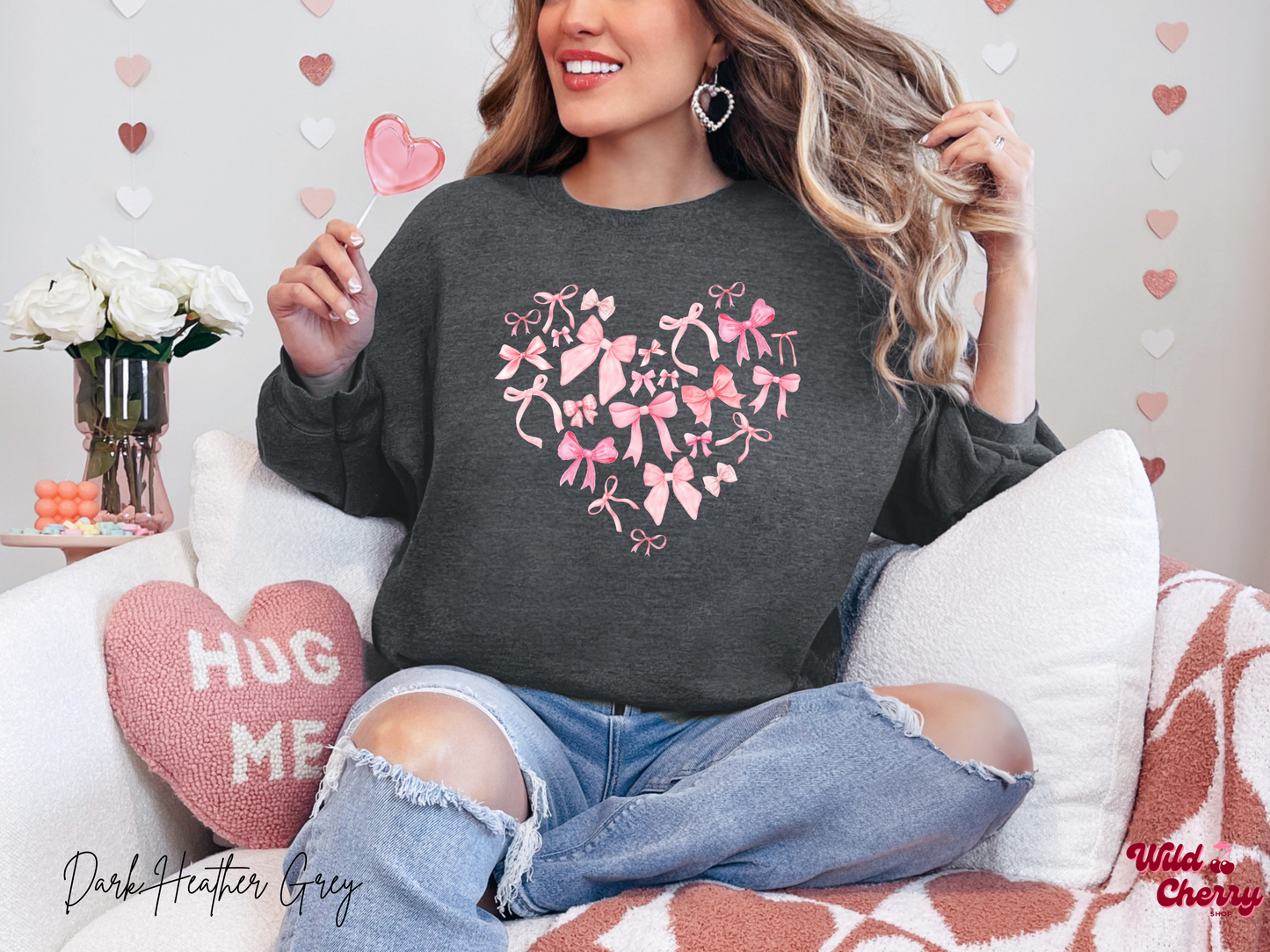 Hearty Coquette Bow Sweatshirt