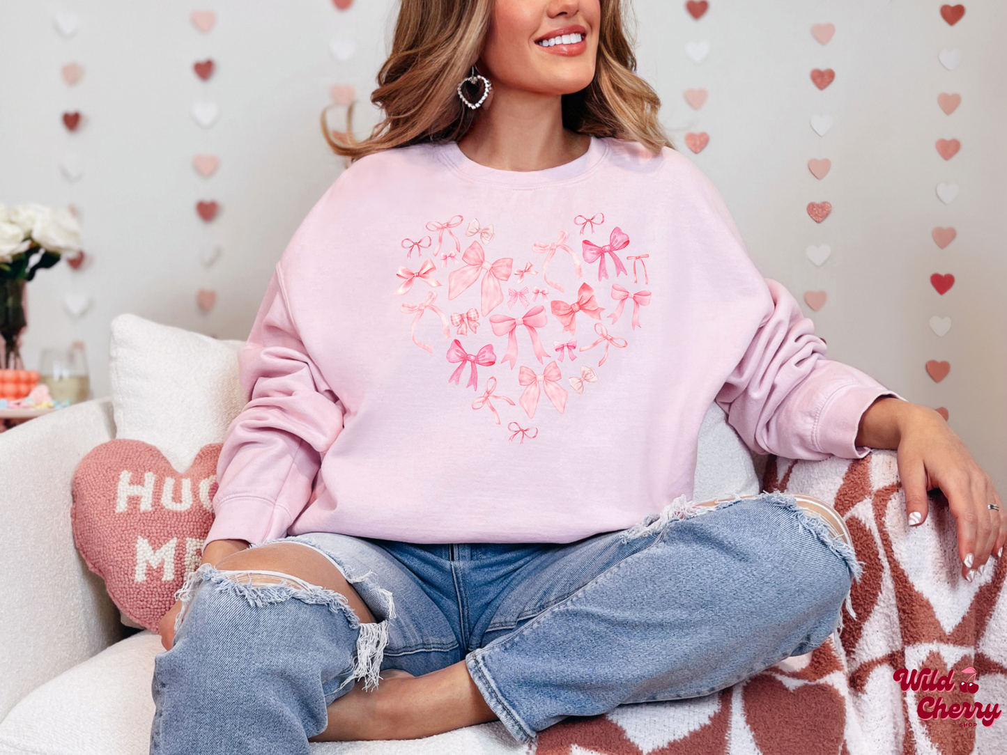 Hearty Coquette Bow Sweatshirt