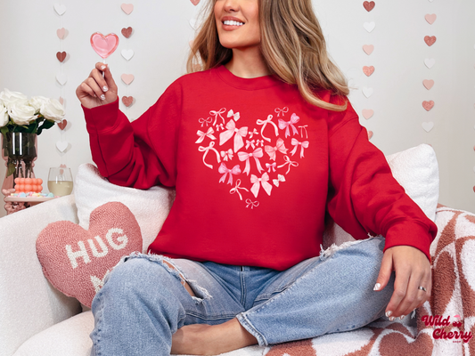 Hearty Coquette Bow Sweatshirt