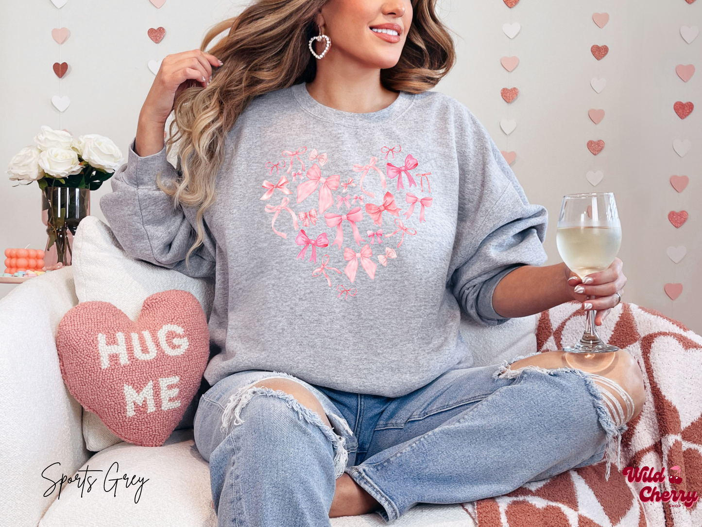 Hearty Coquette Bow Sweatshirt