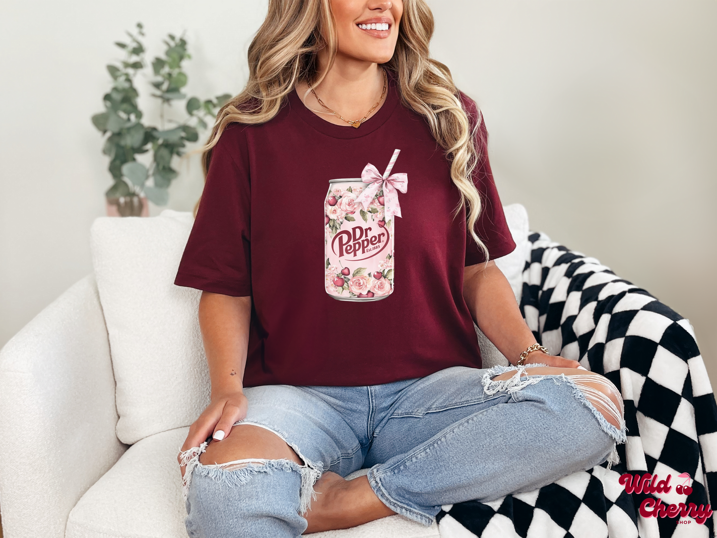 Coquette Floral Dr Pepper T-Shirt